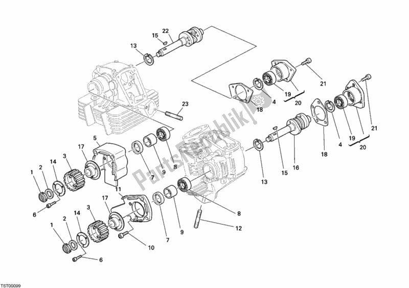 Tutte le parti per il Albero A Camme del Ducati Monster 695 USA 2008